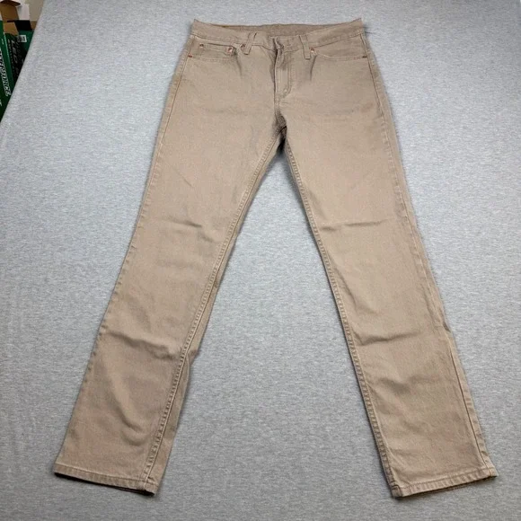 Levis 511 Slim Fit Pants Mens 33x32 Tan Khaki Stretch Cotton 04511-5878