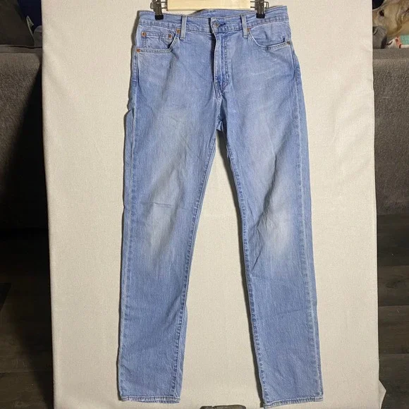 Levis Premium 511 Slim Fit Light Wash Denim Jeans Mens 32x34