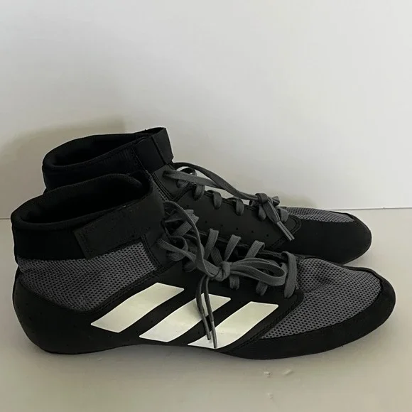 Adidas Mat Hog 2.0 Wrestling Shoes Men's 11.5 Black Gray White Athletic FZ5391