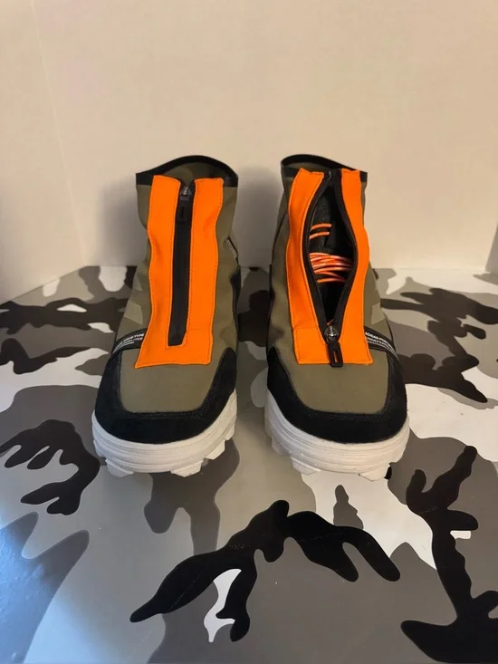 adidas Men's Trail Shoes in Olive Green with Orange Accents legit