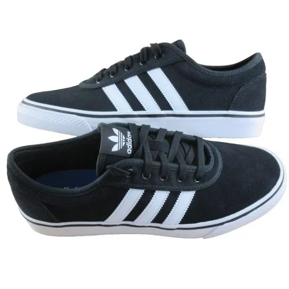 Adidas Men's Adi Ease Classic Skate Shoes Core Black White Striped Size 9.5 NIB