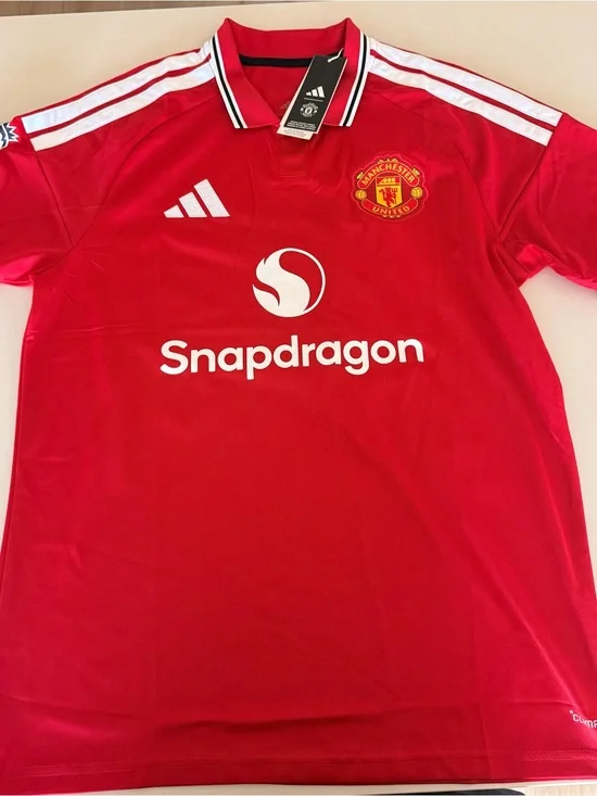 adidas Manchester United Red Home Jersey with White Accents