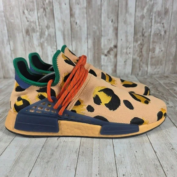 adidas Men’s Multicolor Leopard Print Sneakers — Peach,‎ Yellow & Navy