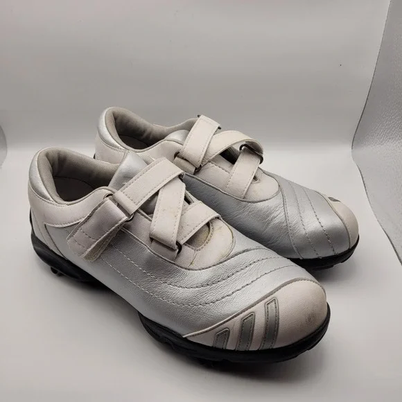 Adidas Z-Traxion Silver White Golf Shoes FitFOAM Cleated 737502 Mens 6 Women 7.5