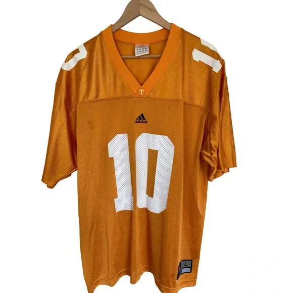 Adidas Tennessee Volunteers #10 Football Jersey Orange Mens Large NCAA Mesh
