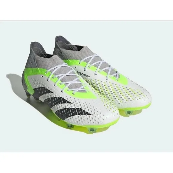adidas Predator .1 FG Soccer‎ Cleats White Green Black GZ0035 Size M6.5/ W7.5