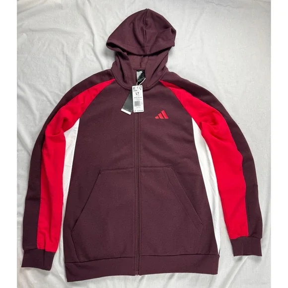 Adidas Men LT Regular Track Multi Sport‎ Full Zip Hoodie Aurora Ruby, soft cozy