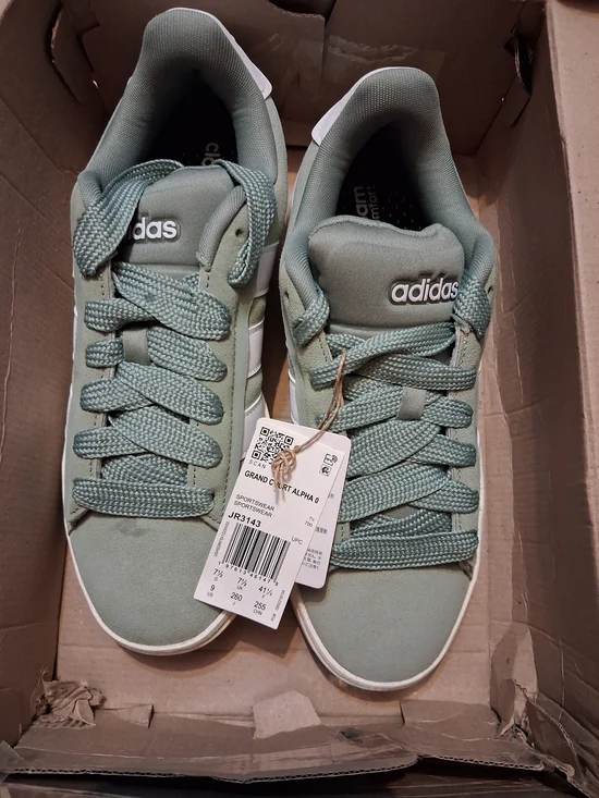 adidas Men Grand Court Alpha Sneakers in Sage Green and White