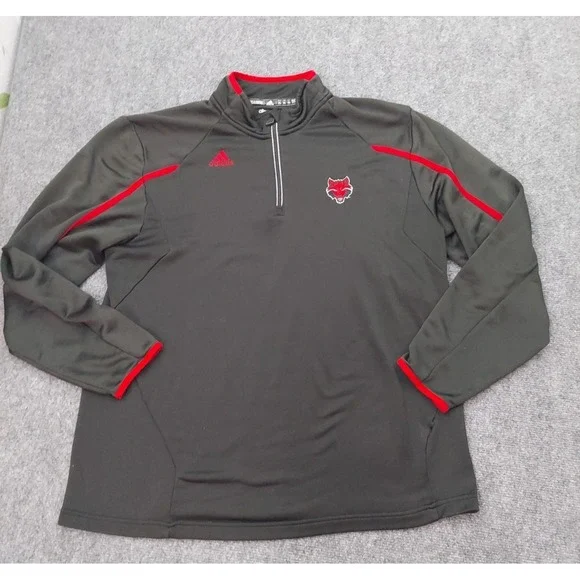 Arkansas‎ Red Wolves Pullover Mens XL Climalite Black Red Adidas 1/4 Zip FLAW