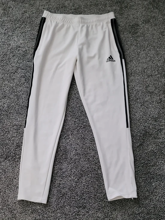 adidas White Joggers with Black Side Stripes