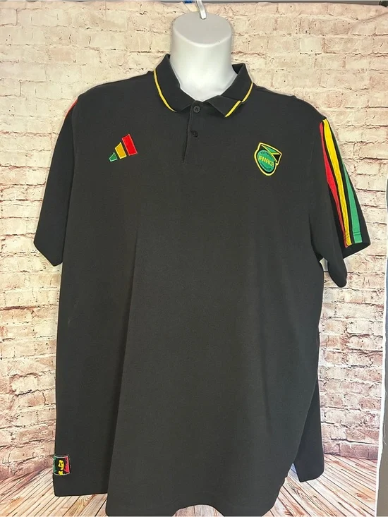Adidas Jamaica x Bob Marley Special Edition Polo Shirt Black Rasta
