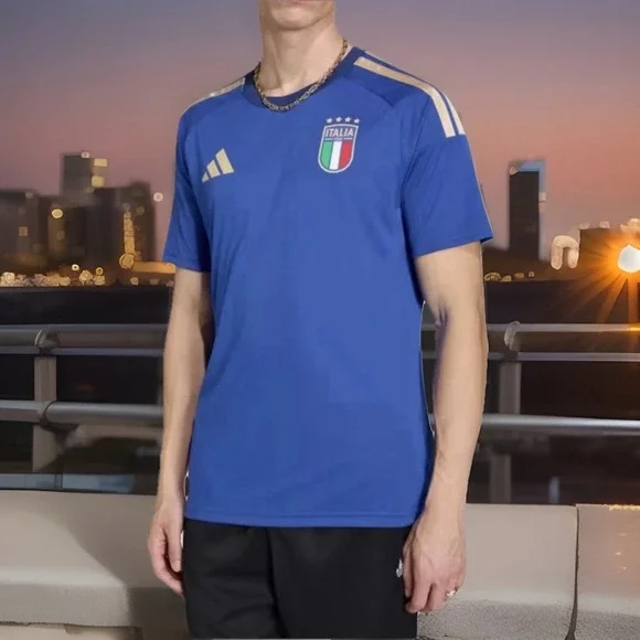 Adidas Italy Soccer Team Men's Home Fan Jersey Blue Size XL  New