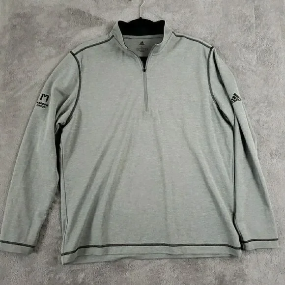 Adidas Golf Pullover Shirt 1/4 ZIP Mens Size L Performance Polyester Gray