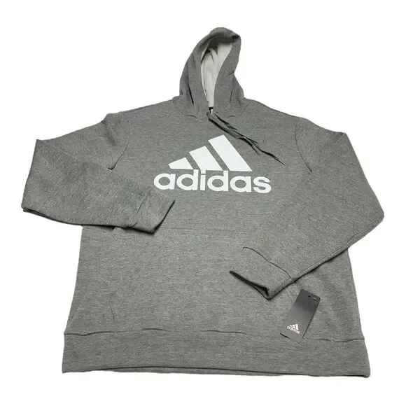 NWT Adidas Golf Grey White Fleece Hoodie Sweatshirt ADVR0801 Men's Size‎ L