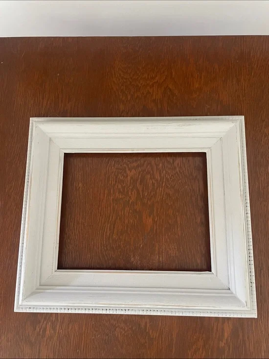Distressed grey  Decorative Wood Picture Frame - open