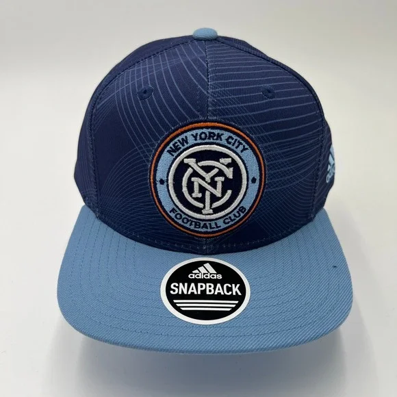 Adidas New York City FC NYCFC MLS Snapback Hat‎ Navy Light Blue OSFM NEW