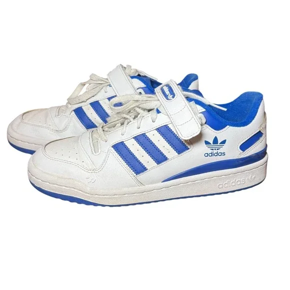 Adidas Forum Low Mens Sneakers White Royal Blue‎ FY7756 Size 9
