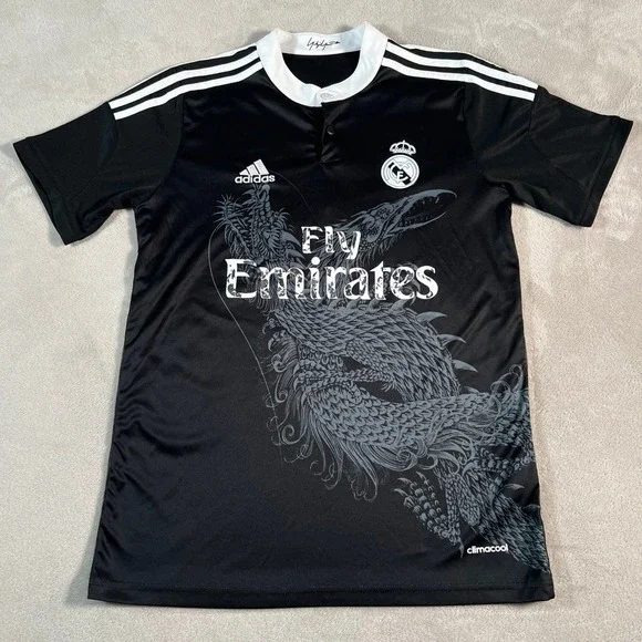 Adidas Real Madrid 2014-15 Yohji Yamamoto Dragon Jersey Black Men's Medium READ*