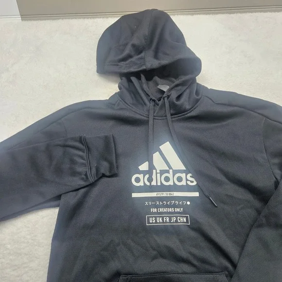 Adidas Climawarm Hoodie Mens Small Black For Creators Only Graphic Pullover