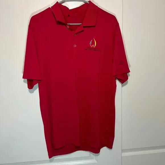 Patriot All American‎ Wigwam Golf Club Adidas Red Polo Size: Large