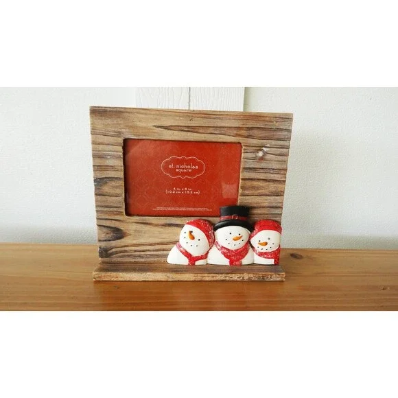 ST. NICHOLAS SQUARE  SNOWMAN SPARKLE 3 snowmen PICTURE FRAME 4