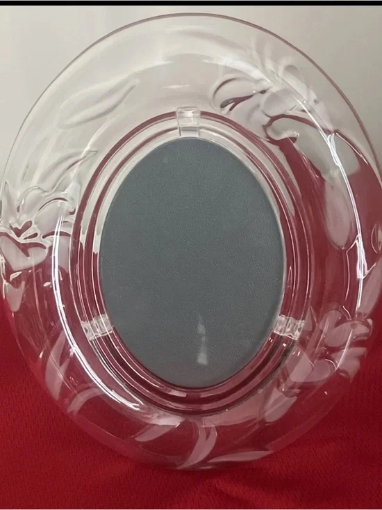 Vintage Crystal Picture Frame 4x6 Photo Floral Oval Shape