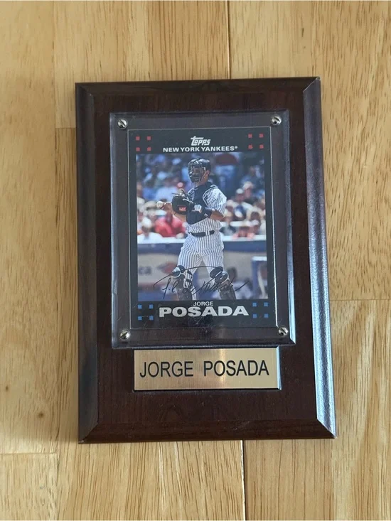 New York Yankees Jorge Posada Baseball Trading Card Plaque Display