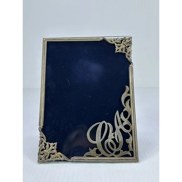 Vintage Art Deco Ornate Cast Metal Photo Frame 5x7 Silver Tone CA