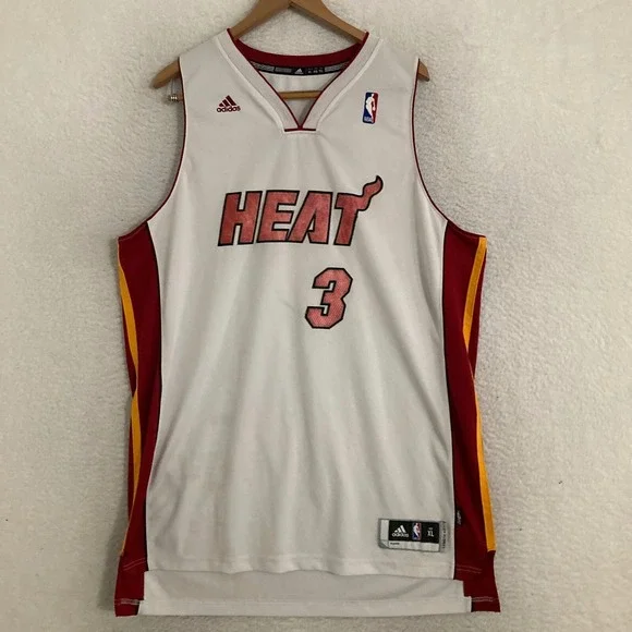 Adidas Authentics Miami Heat Dwayne Wade Jersey‎ Mens XL +2 Embroidered Swingman