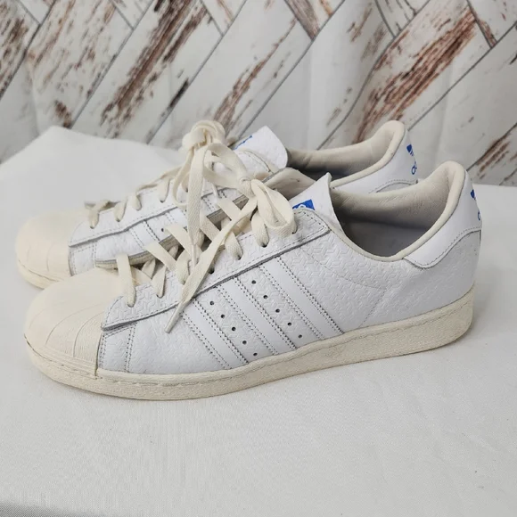 Adidas Superstar‎ 82 Debossed Geometric White Sneakers Shoes