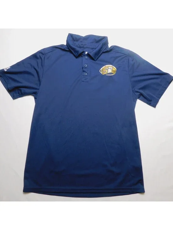 Adidas Climalite Shirt Mens M Seymour Eagles High School Football Polo Navy Blue