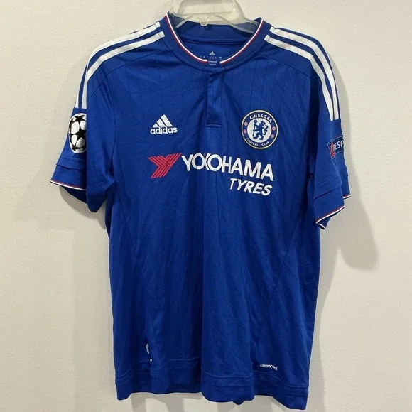 Adidas Chelsea F.C. home jersey UEFA Champions League and Respect sleeve patch