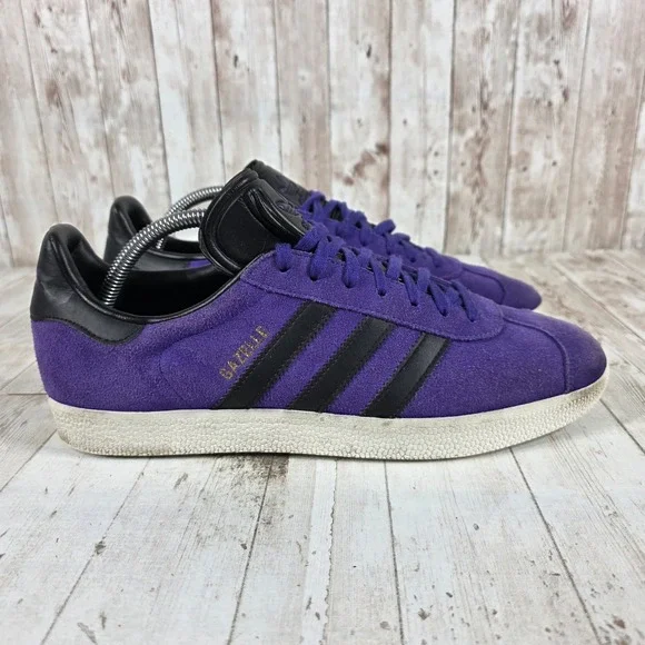 Adidas Gazelle Purple Black Suede Leather Mens Sneakers BZ0034 Size 9.5