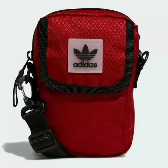 New Adidas Unisex Adult UTILITY FESTIVAL CROSSBODY BLACK RED BAG 5