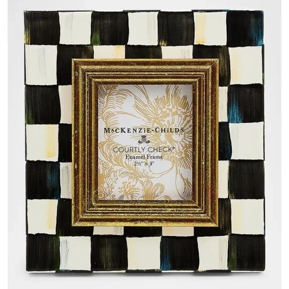 Mackenzie Childs COURTLY CHECK Picture/Photo ENAMEL FRAME 2.5