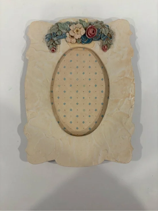 Vintage Handmade Wood Oval Photo Frame Cottagecore Countrycore Faerycore Whimsy