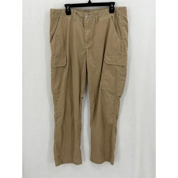 True Religion Pants Mens 33x31‎ Khaki Cargo Twill Chino Pockets Utility Casual