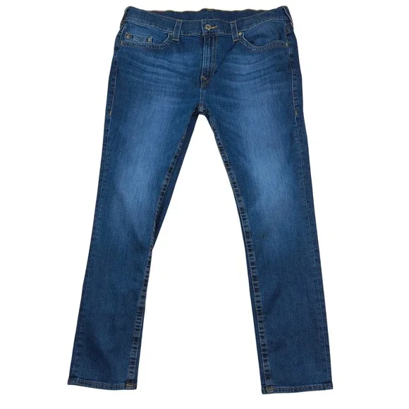 True Religion Rocco Relaxed Skinny Jeans Mens 40 Blue‎ Medium Wash Denim 112790