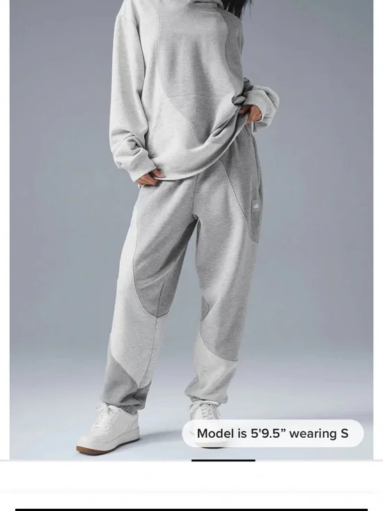 Alo Make Waves Hoodie XS athletic heather gray tonal