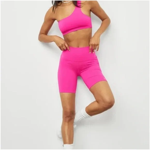 Alo Yoga High Waist Biker Short in Pink Size XS