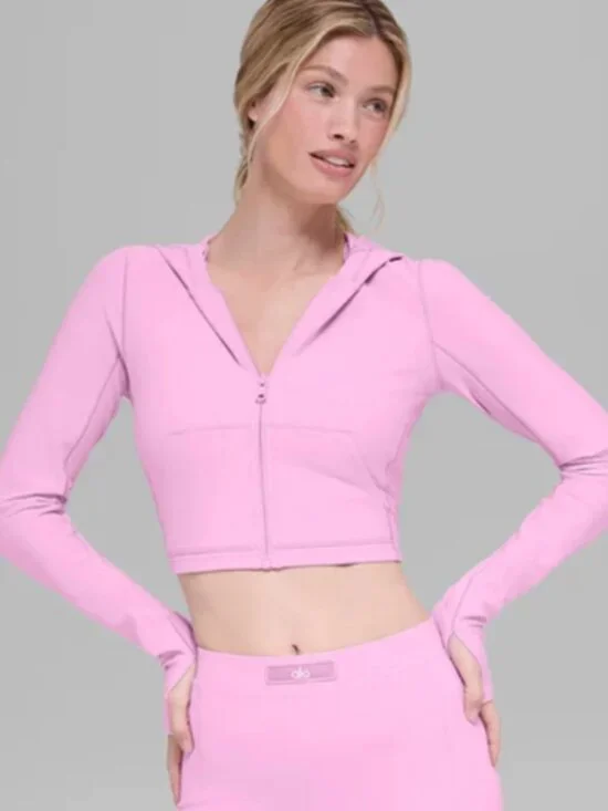 LIKE NEW ALO Alosoft Sincere Fitted Jacket, Candy Heart Pink, size S