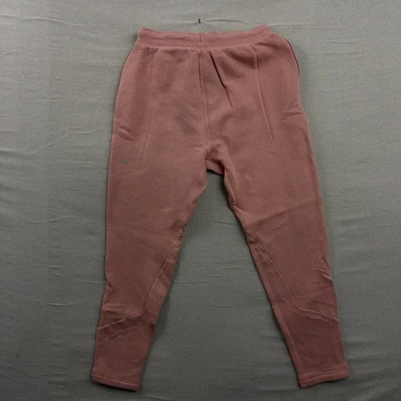 Alo Yoga Jogger‎ Sweatpants Womens Medium Pink Fleece Zipper Pockets Tapered Leg