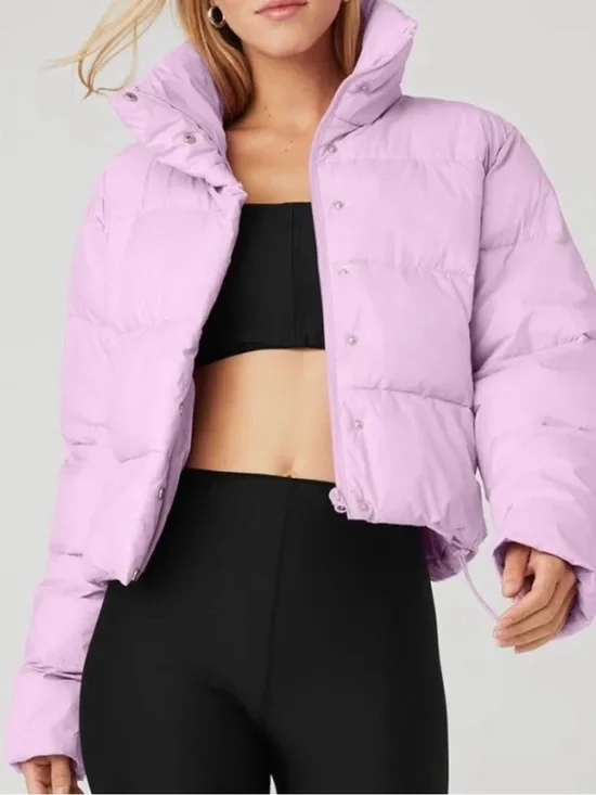 ALO Yoga Lavender Cropped Puffer Jacket