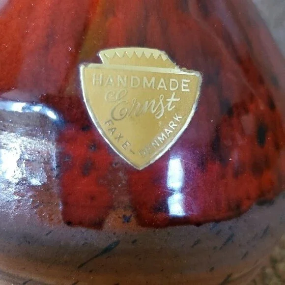 VTG Danish Modern Vase  ERNST KERAMIK of Faxe Denmark / Art Pottery