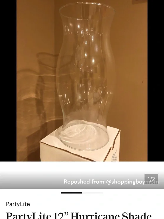 PartyLite Clear Glass Hurricane Vase - Transparent