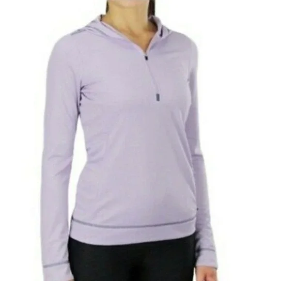 Alo Yoga CoolFit‎ Hoodie Women M Purple Excellent 1/4 Zip Long Sleeve Activewear