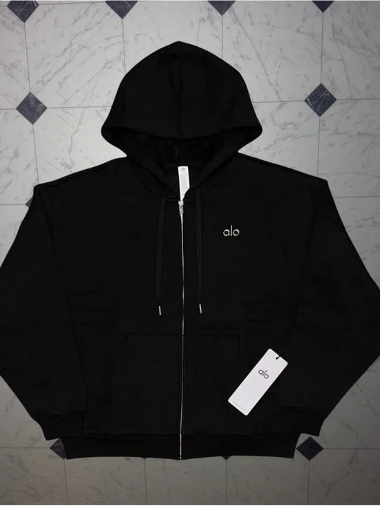 Alo Accolade Black Full Zip Hoodie Women’s NWT Size XS