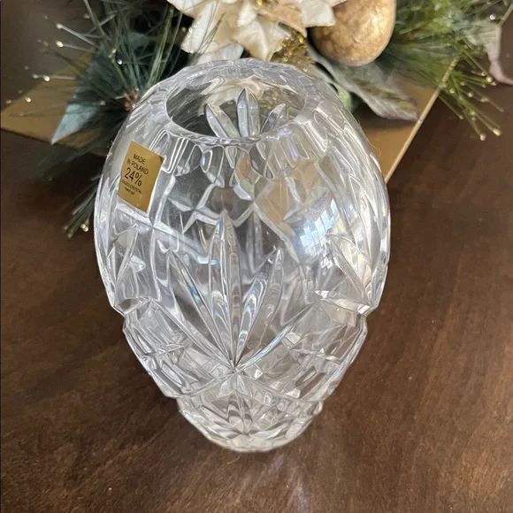 Elegant Crystal Vase 24% Crystal Lead Made in Poland