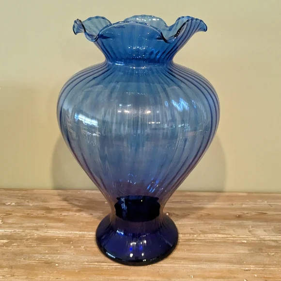 Murano Style Glassware Large Cobalt 