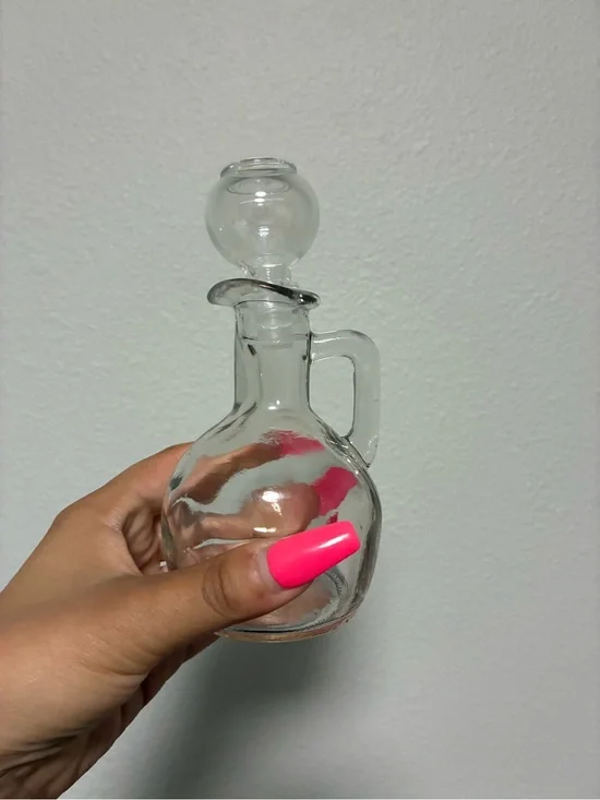 Clear Glass Oil Cruet Bottle with Stopper - Clear
